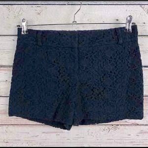 Ann Taylor Loft Navy Blue Crochet Lace shorts Chino shorts